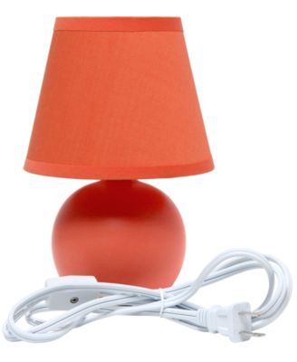 Nauru 8.66" Traditional Petite Ceramic Orb Bedside Table Desk Lamp with Tapered Drum Fabric Shade