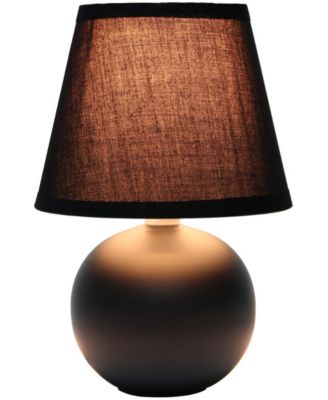 Nauru 8.66" Traditional Petite Ceramic Orb Bedside Table Desk Lamp with Tapered Drum Fabric Shade