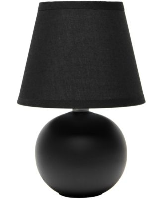 Nauru 8.66" Traditional Petite Ceramic Orb Bedside Table Desk Lamp with Tapered Drum Fabric Shade