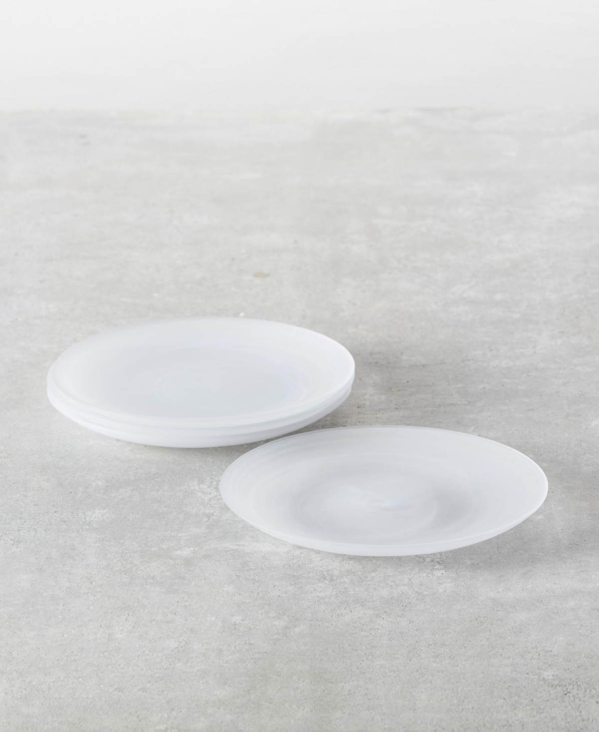 La Jolla Glass Salad Plates, Set of 4 - White