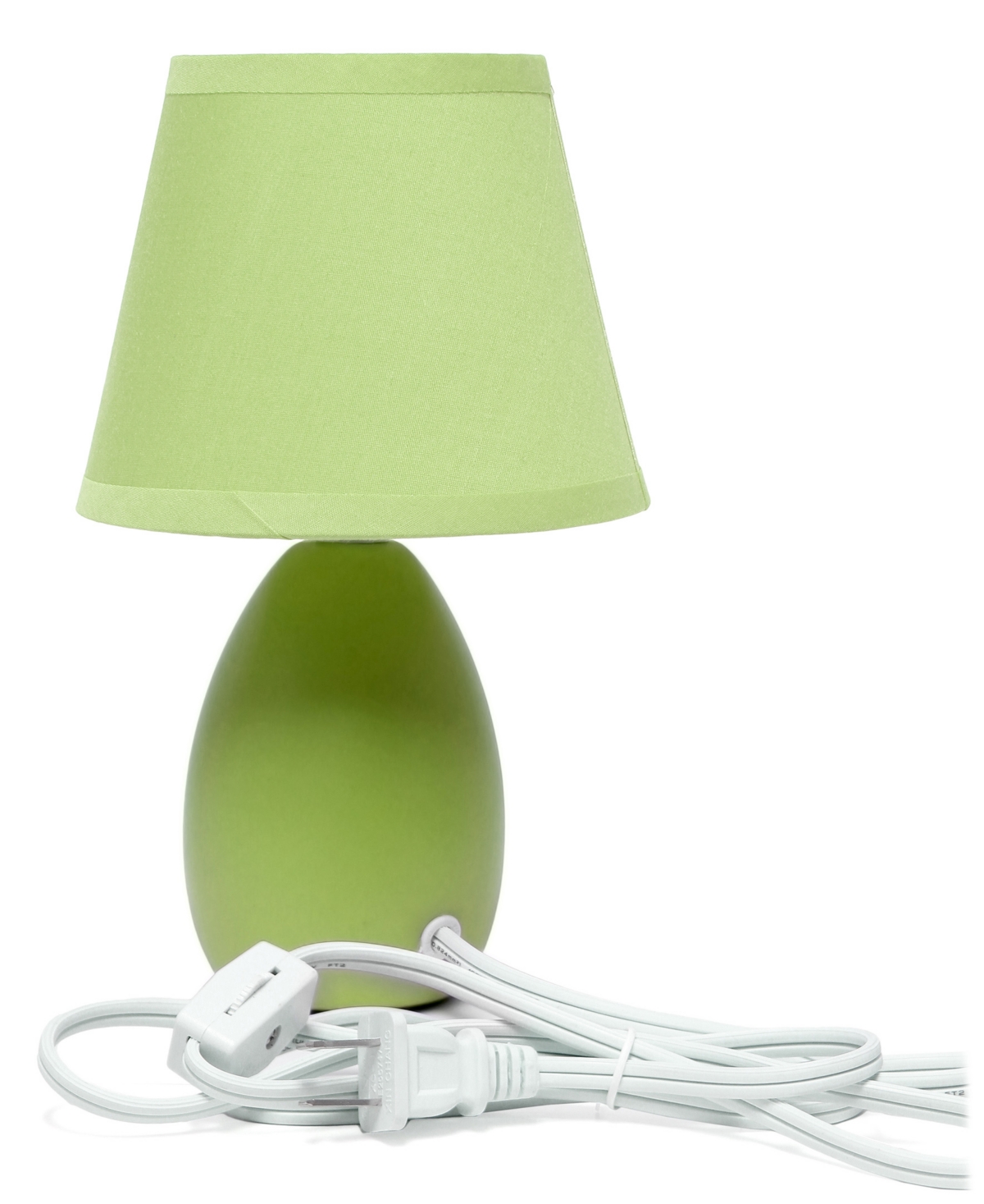 Creekwood Home Nauru Traditional Petite Ceramic Oblong Bedside Table Desk Lamp Two Pack Set, Tapered Drum Fabric Shade