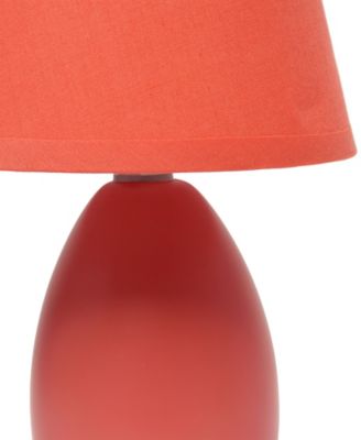 Nauru 9.45" Traditional Petite Ceramic Oblong Bedside Table Desk Lamp with Tapered Drum Fabric Shade 