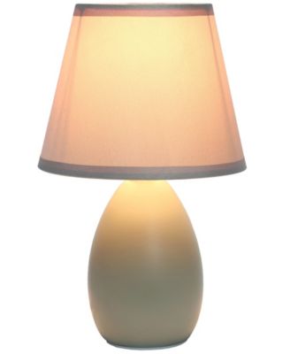Nauru 9.45" Traditional Petite Ceramic Oblong Bedside Table Desk Lamp with Tapered Drum Fabric Shade 