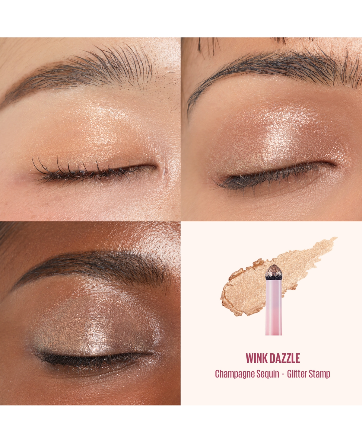 Shop Kaja Wink Dazzle Dual-ended Eyeshadow Stick In Peach Sprinkle