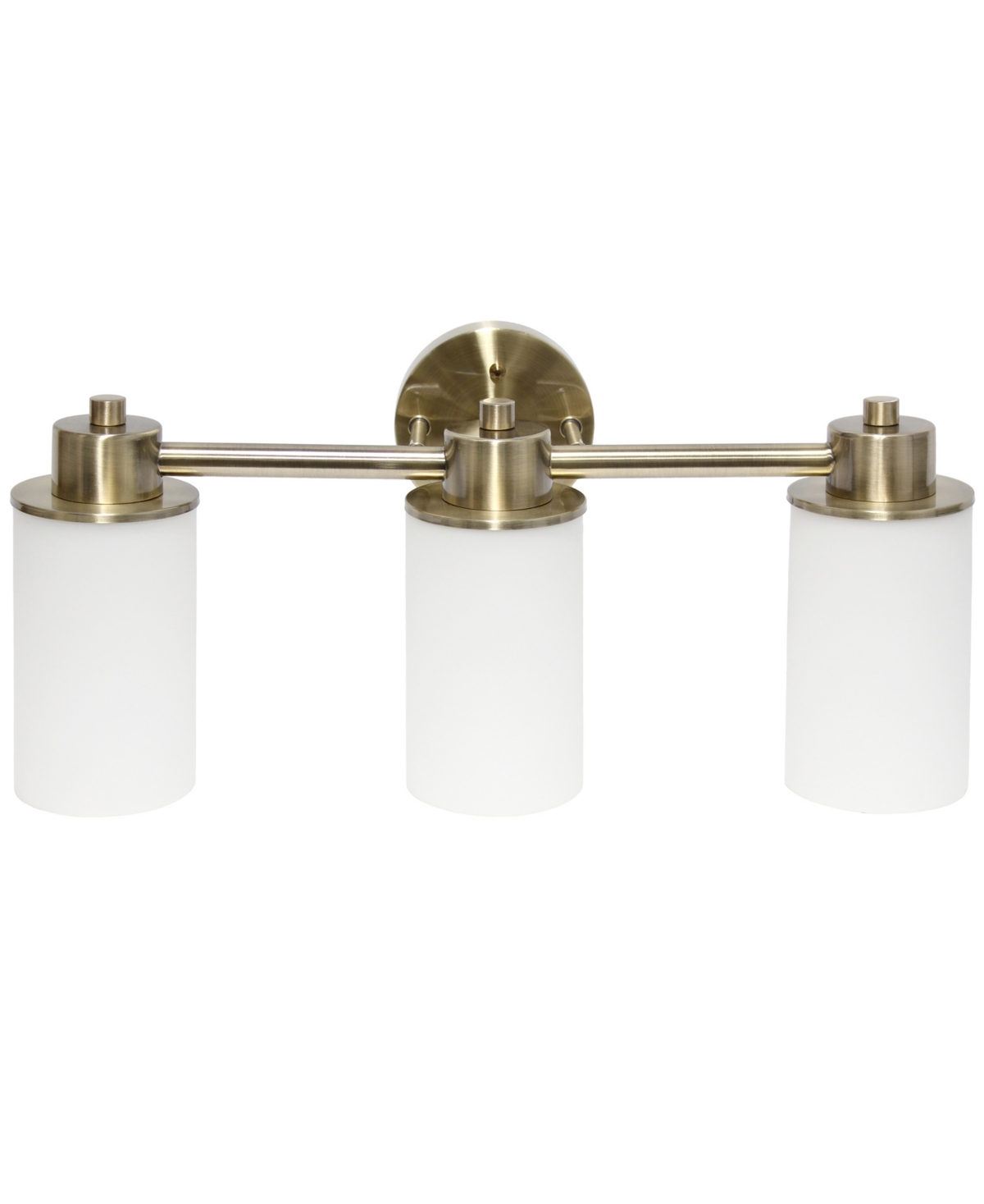 Shop Lalia Home Essentix Contemporary Three Light Metal And Opaque White Glass Shade Vanity Uplight Downlight Wall M In Antique Brass