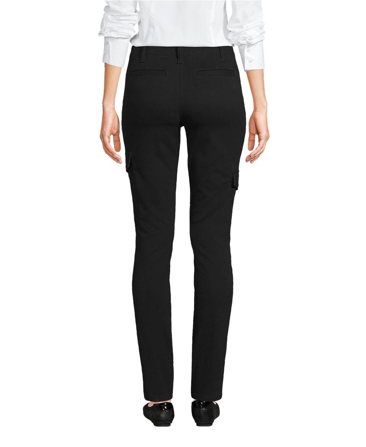 Lands' End Women's Mid Rise Slim Cargo Chino Pants