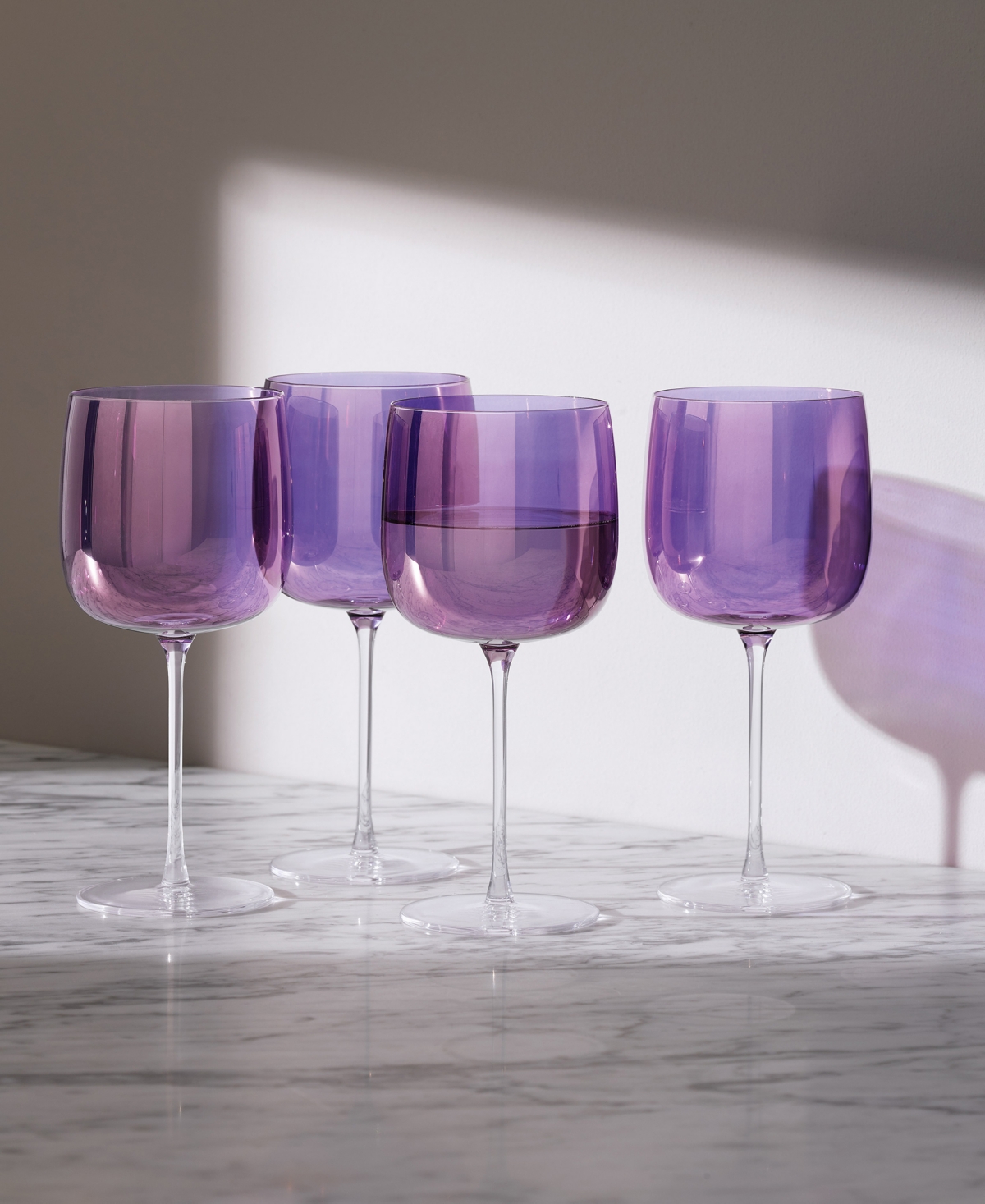 Shop Lsa International Aurora Wine Glasses, Set Of 4 In Violet