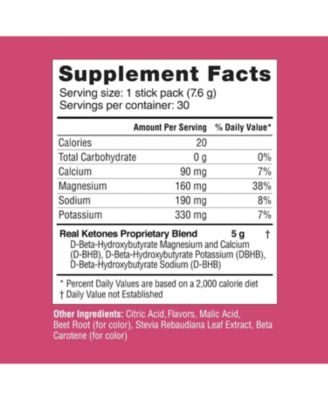 Shift Raspberry Lemonade Exogenous D BHB + Keto Electrolyte Powder, 30 Drink Mix Packets for Rapid Ketosis