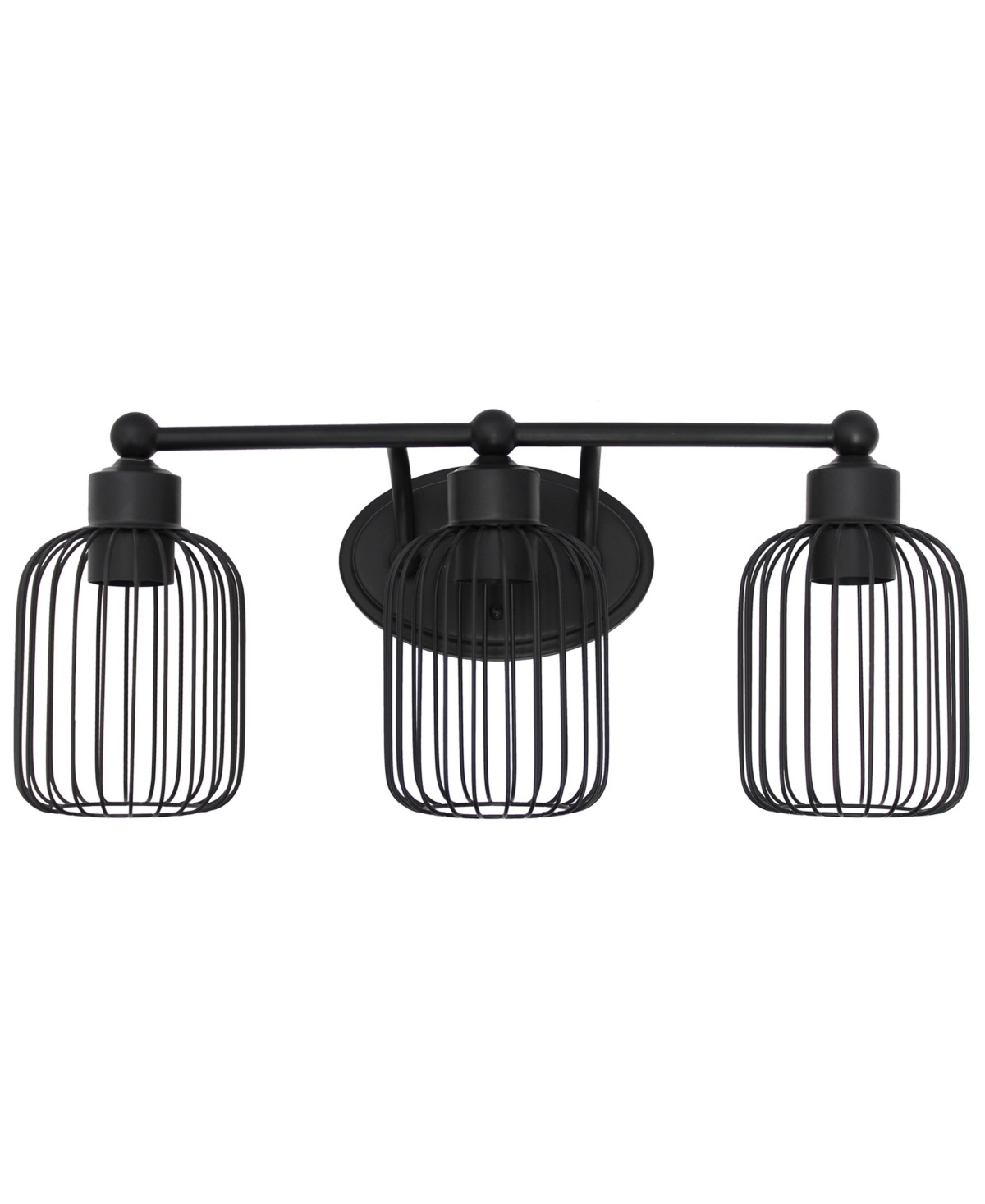 Shop Lalia Home Ironhouse Three Light Industrial Decorative Cage Vanity Uplight Downlight Wall Mounted Fixture F In Black