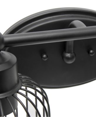 Ironhouse Two Light Industrial Decorative Cage Vanity Uplight Downlight Wall Mounted Fixture 