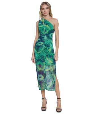 Donna Morgan Women's One-Shoulder Mesh Midi Dress - Macy's
