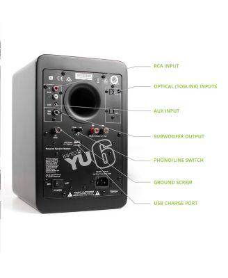 YU6 Powered Bookshelf Speakers with Built-In Bluetooth - Pair