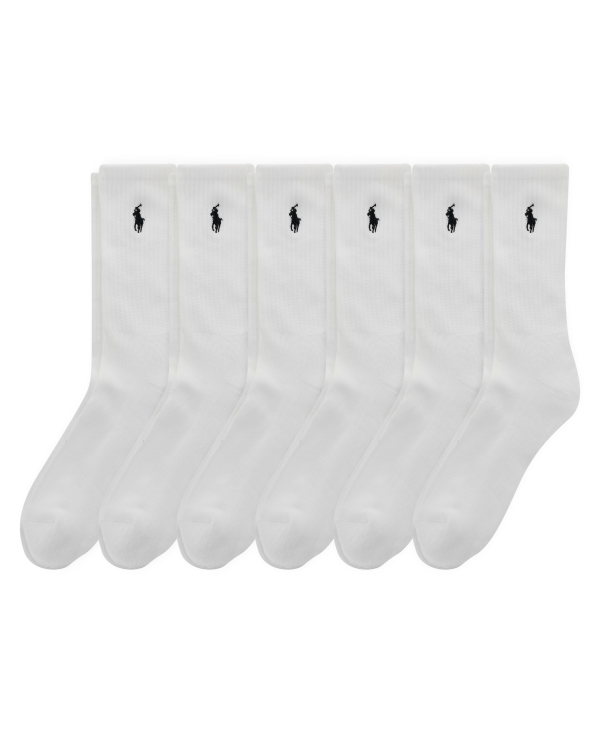 Shop Polo Ralph Lauren Big Boys 6 Pack Sport Crew Socks In White