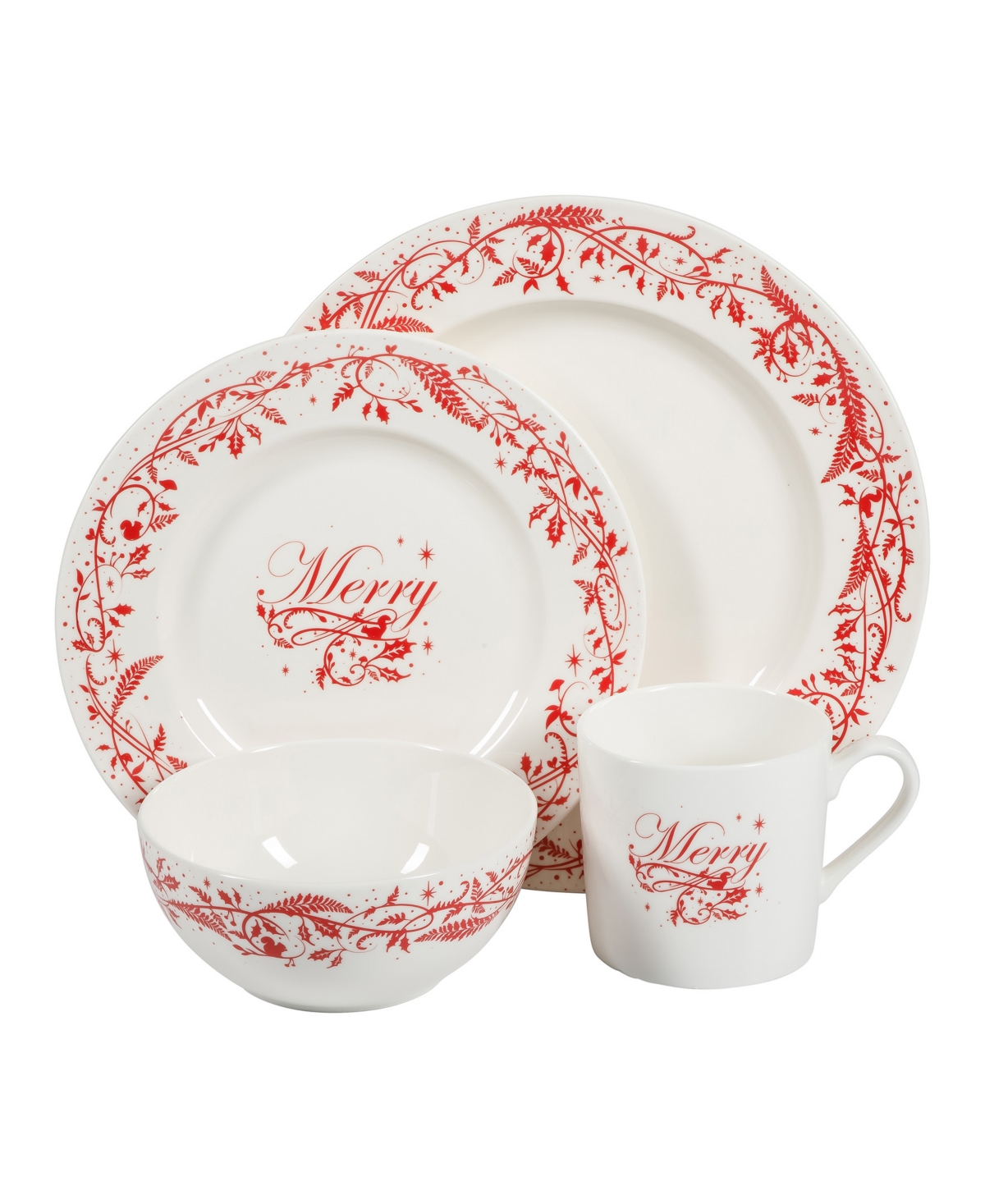 Martha Stewart Holiday Vines Dinnerware Set, Service for 4