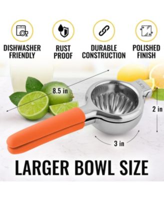 Stainless Steel Lemon Squeezer – Heavy Duty, Solid Metal Bowl, Easy to Use