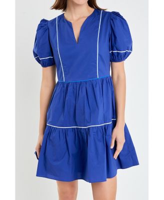 Women's Piping Detailed Mini Dress
