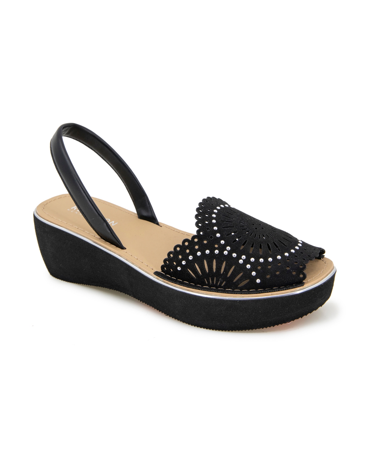 KENNETH COLE REACTION WOMEN'S FINE GLASS LASER WEDGE SANDALS 