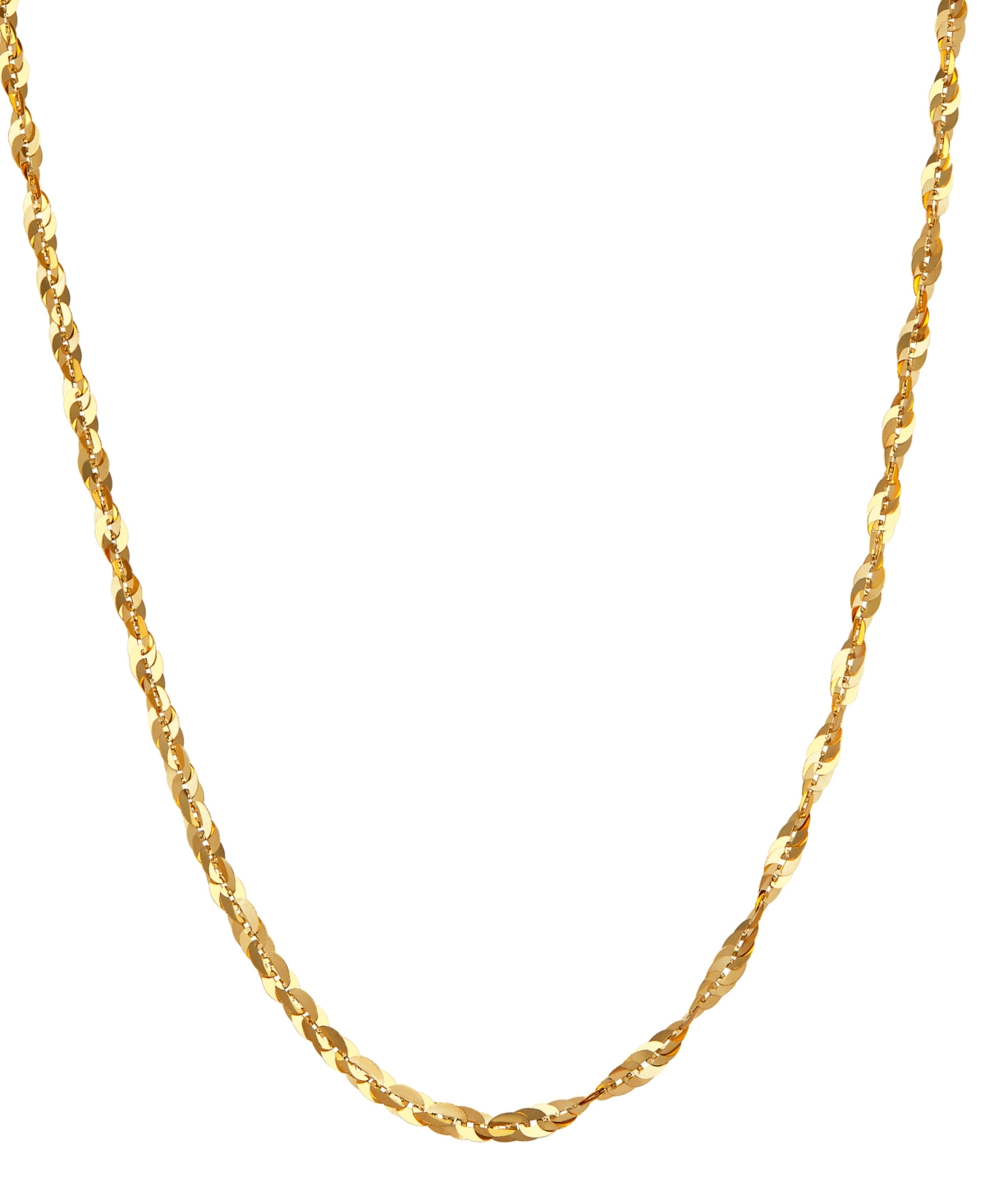 Polished Twist Link 18" Chain Necklace in 14k Gold - Gold
