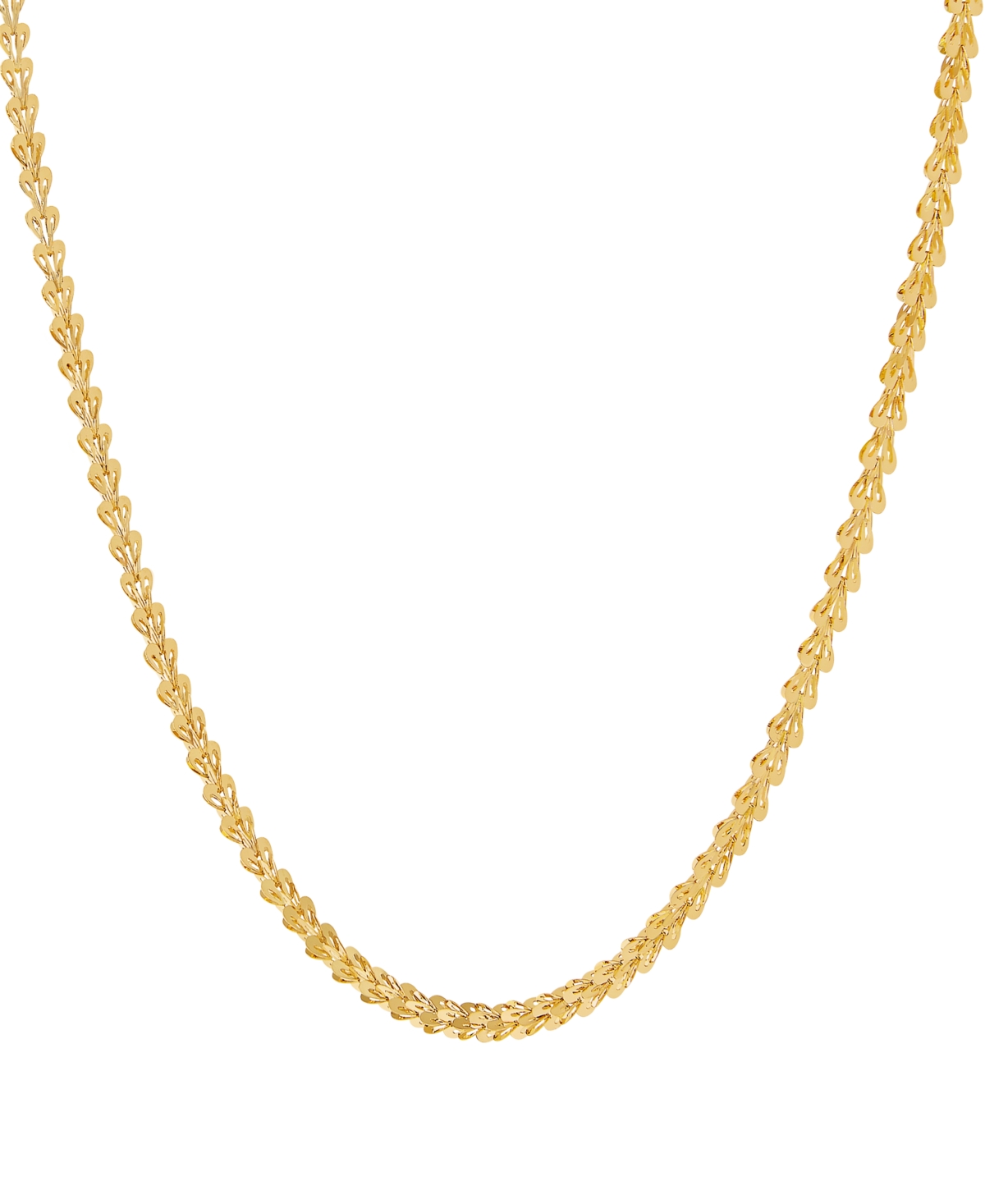 Polished Foldover Heart Link 18" Chain Necklace in 14k Gold - Gold