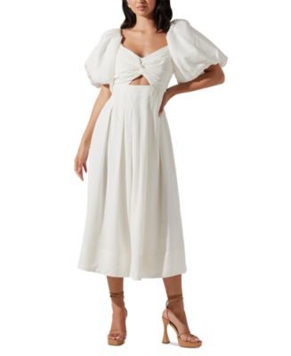ASTR the Label Women's Serilda Puff-Sleeve Midi Dress Macy's