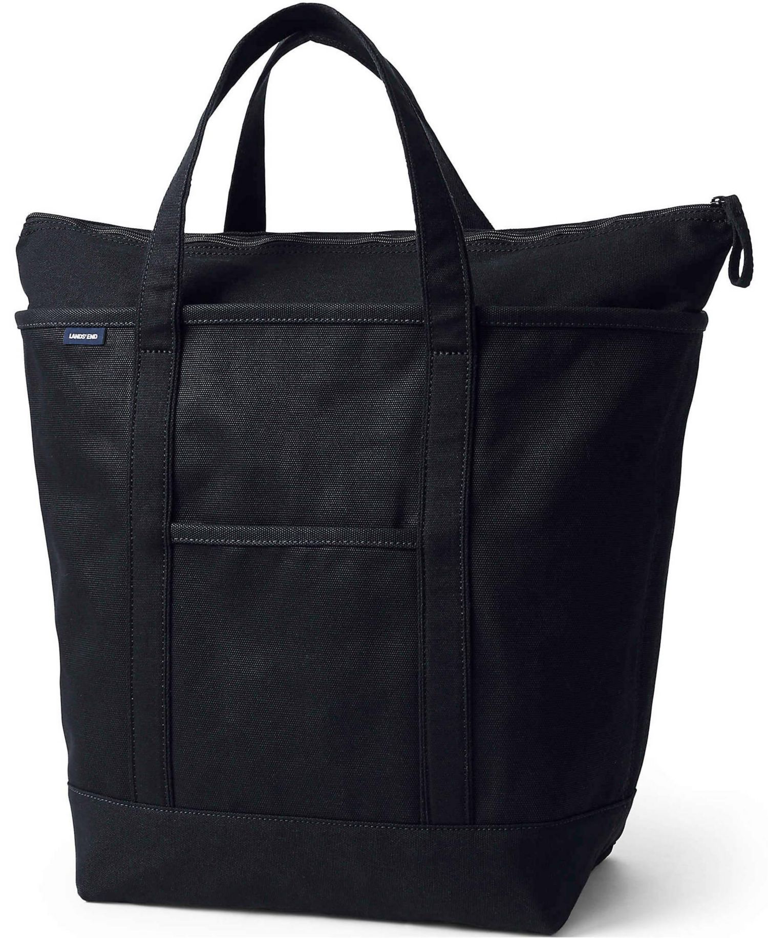 School Uniform Large Solid Color 5 Pocket Zip Top Canvas Tote Bag