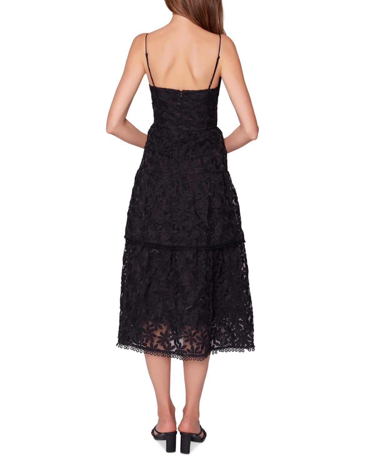 Shop Lost + Wander Women's Blossom Organza Midi Dress In Black