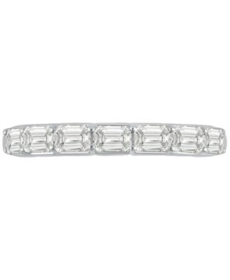 Diamond Emerald-Cut Anniversary Band (1 ct. t.w.) in 14k White Gold