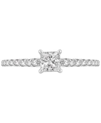 Diamond Princess-Cut Engagement Ring (3/4 ct. t.w.) in 14k White Gold