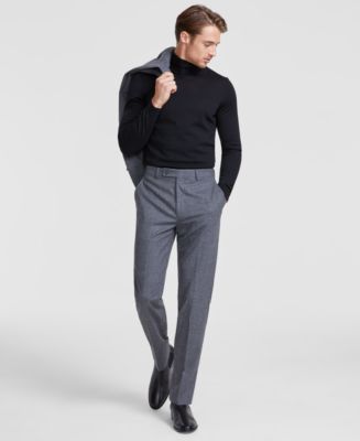 Calvin Klein Men's Slim-Fit Gray Solid Wool-Blend Suit