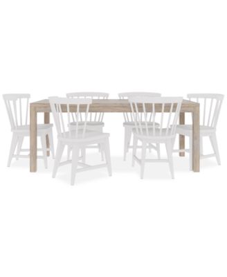 CLOSEOUT! Catriona 7pc Dining Set (Rectangular Dining Table & 6 Wood Side Chairs)
