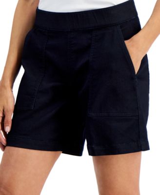 Women's Denim Mid-Rise Pull-On Shorts