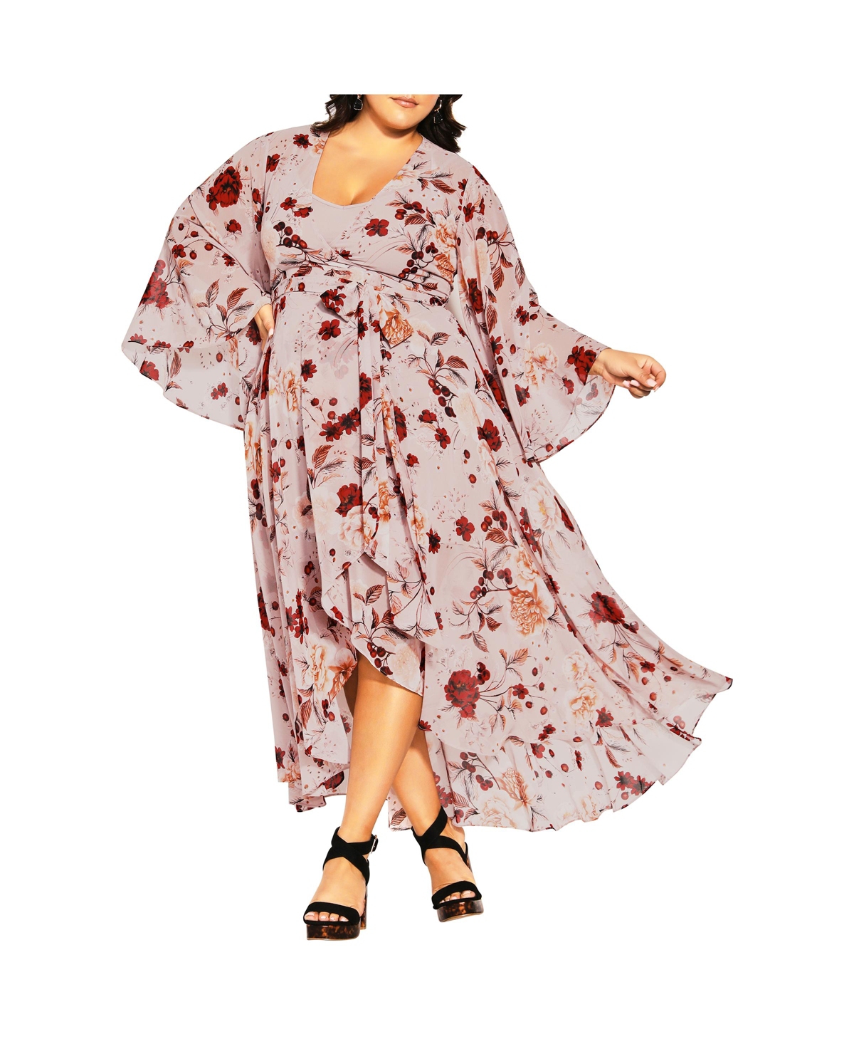 Women's Jemma Maxi Dress - Champagne berry floral