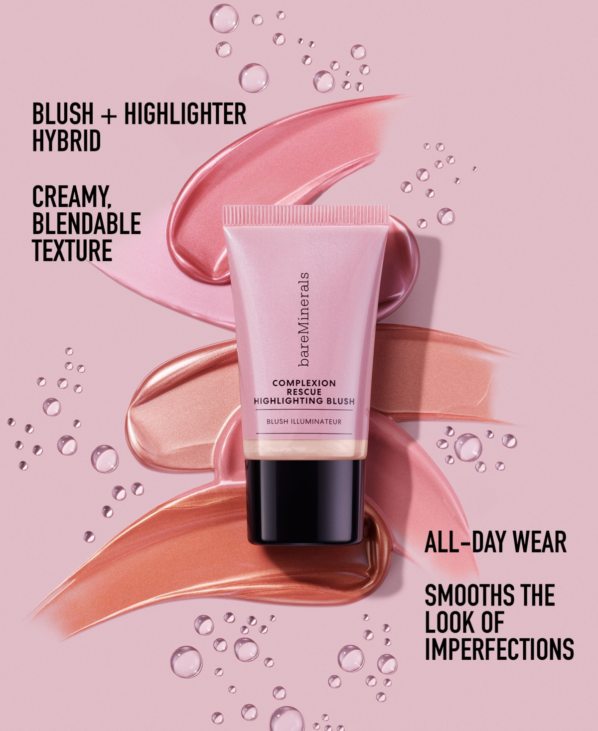 Bareminerals Complexion Rescue Liquid Highlighting Blush, 0.5 Oz. In Mauve Glow