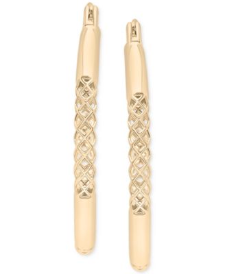 Lattice Extra Small Hoop Earrings in Gold Vermeil, Created for Macy's