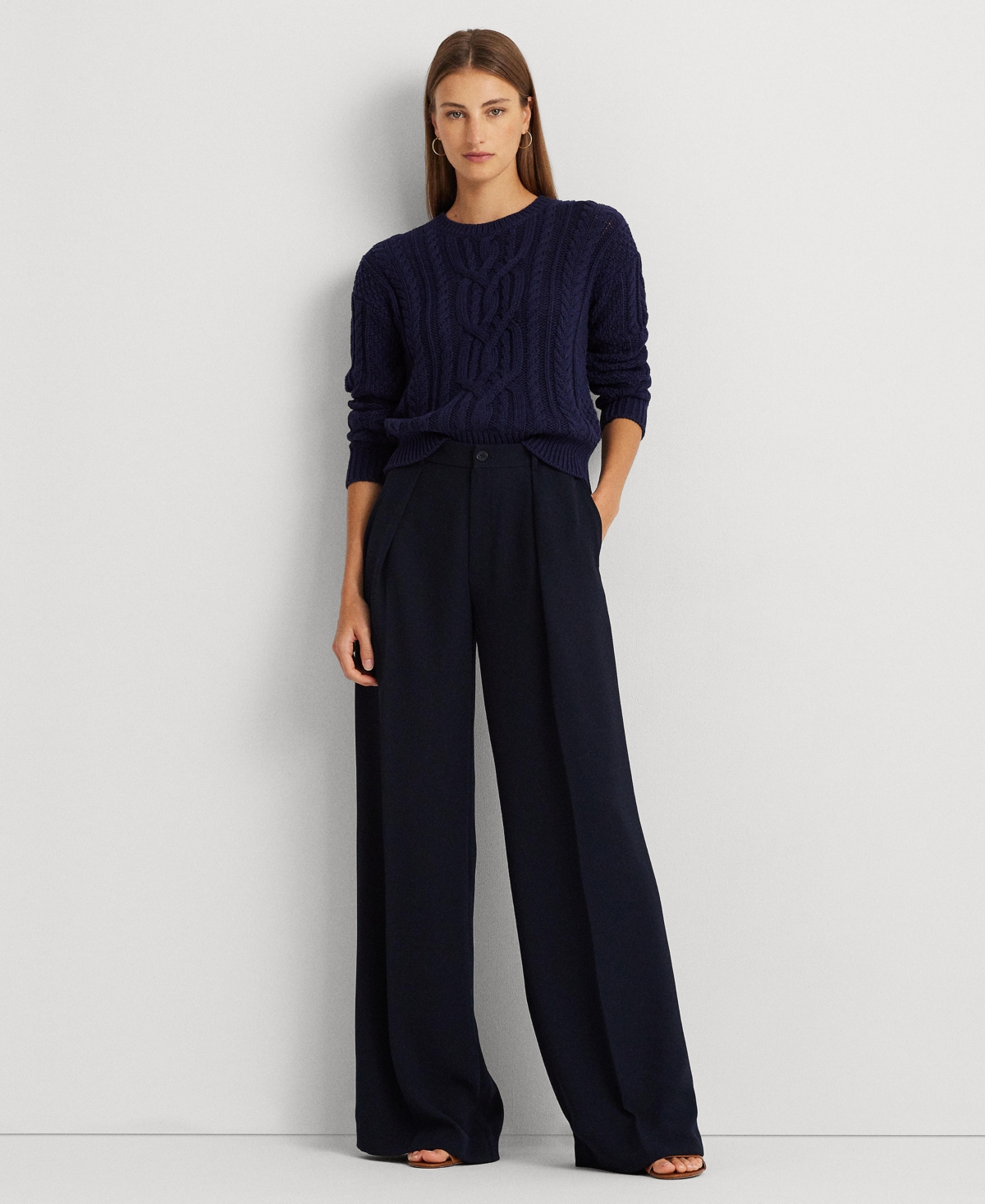 Ralph Lauren Women's Double-faced Georgette Wide-leg Pants, Regular & Petite