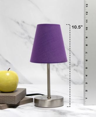 Nauru 10.5" Traditional Petite Metal Stick Bedside Table Desk Lamp with Fabric Empire Shade
