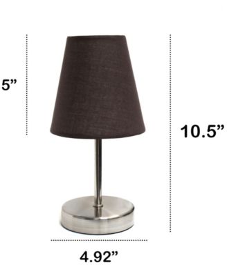 Nauru 10.5" Traditional Petite Metal Stick Bedside Table Desk Lamp with Fabric Empire Shade