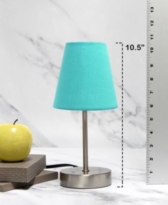 Nauru 10.5" Traditional Petite Metal Stick Bedside Table Desk Lamp with Fabric Empire Shade