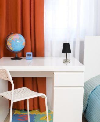 Nauru 10.5" Traditional Petite Metal Stick Bedside Table Desk Lamp with Fabric Empire Shade