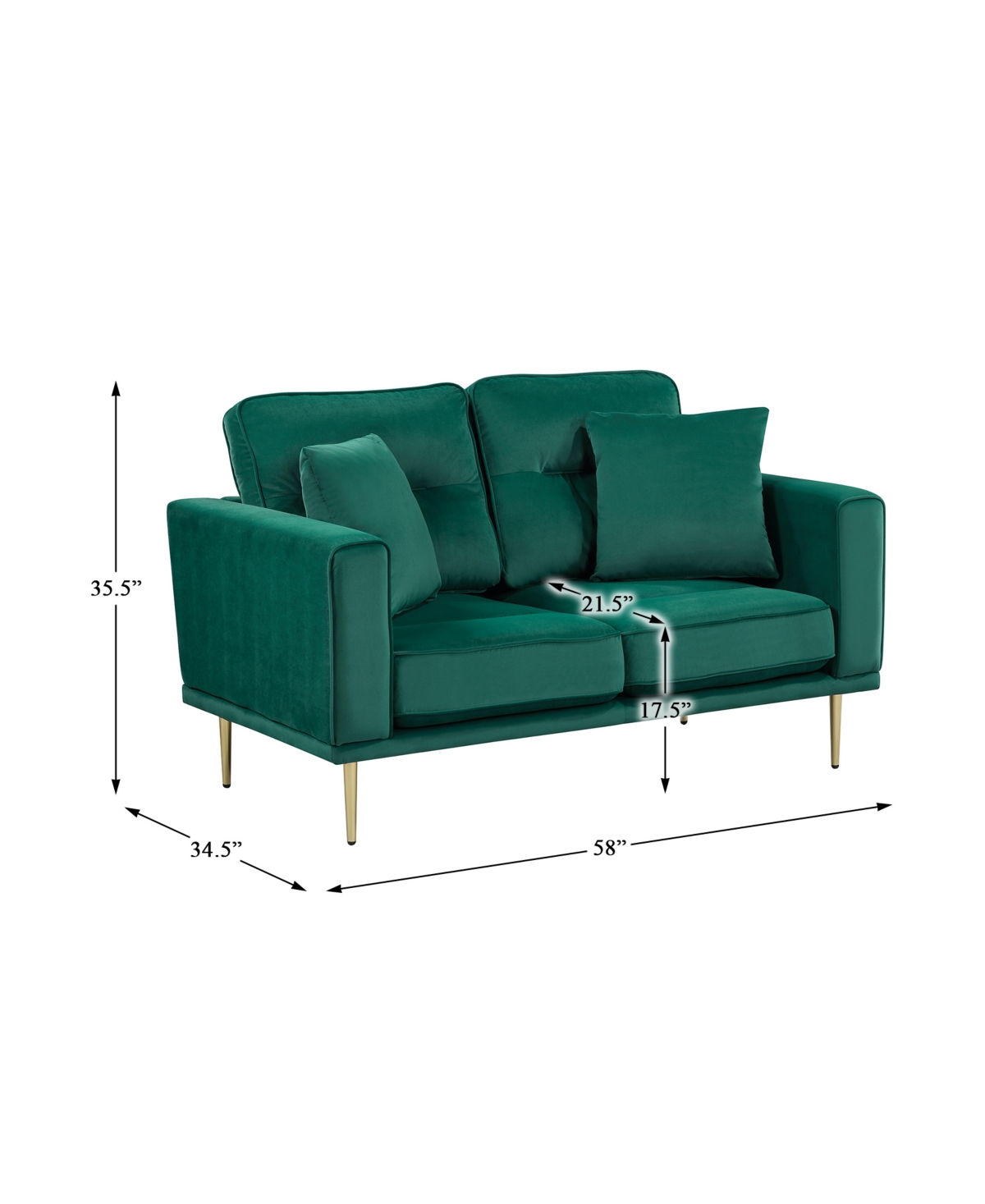 HOMELEGANCE WHITE LABEL CARSON 58" LOVESEAT 