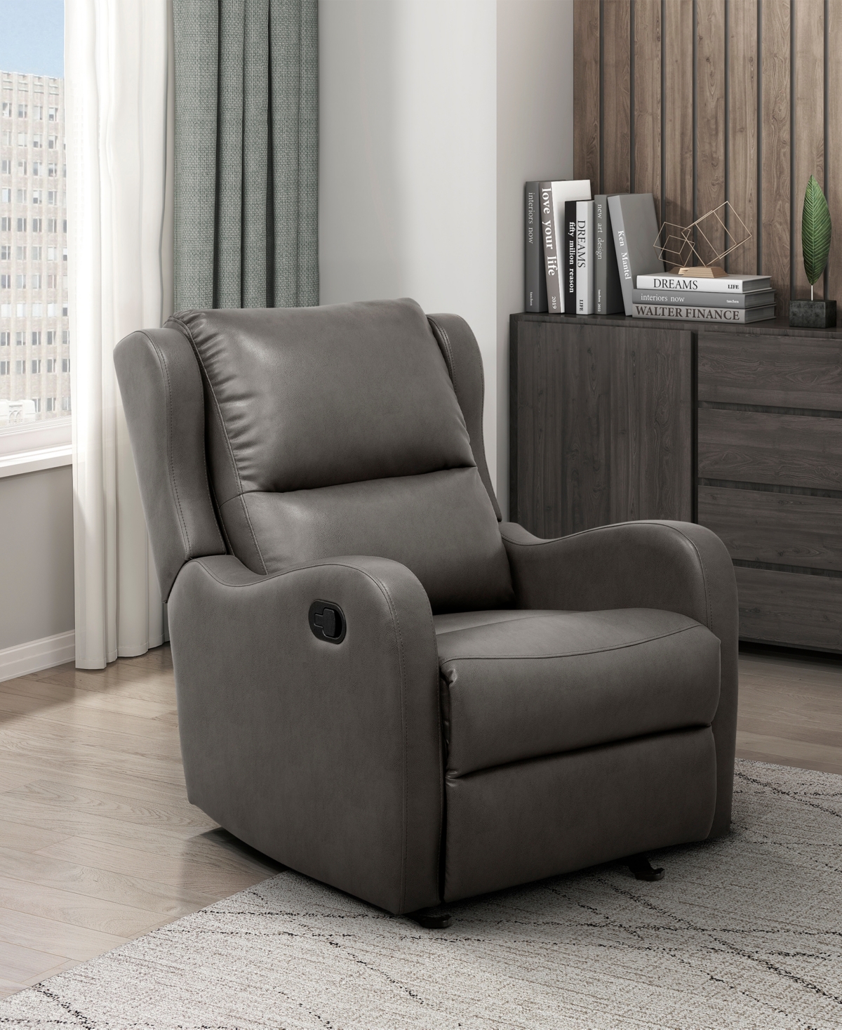 HOMELEGANCE WHITE LABEL CYNTHIA 30" GLIDER MANUAL RECLINER 