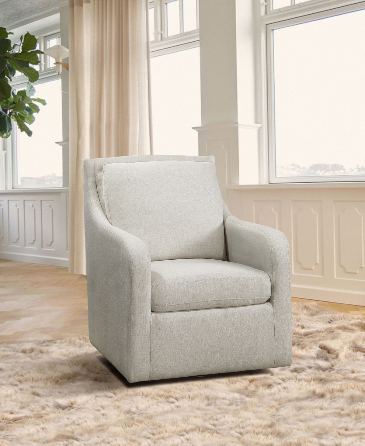 Shop Homelegance White Label Semplice 29" Swivel Chair In Beige