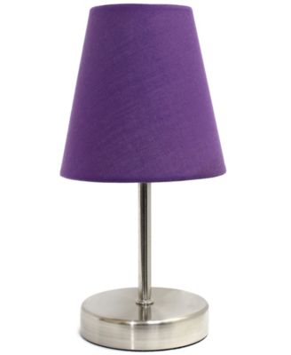 Creekwood Home Nauru 10.5" Traditional Petite Metal Stick Bedside Table Desk Lamp with Fabric Empire Shade