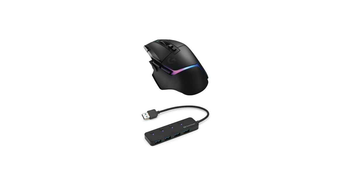 Logitech G502 X Plus Wireless Gaming Mouse with 4-Port Usb 3.0 Hub - Black