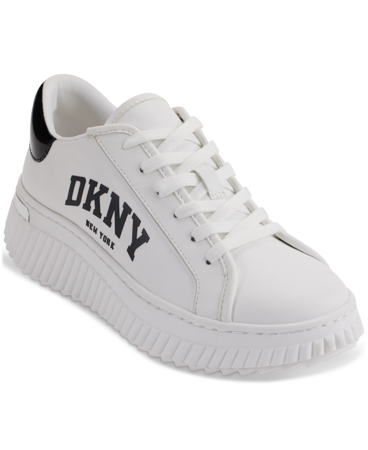 Dkny Logo Sneaker In Bright White,black