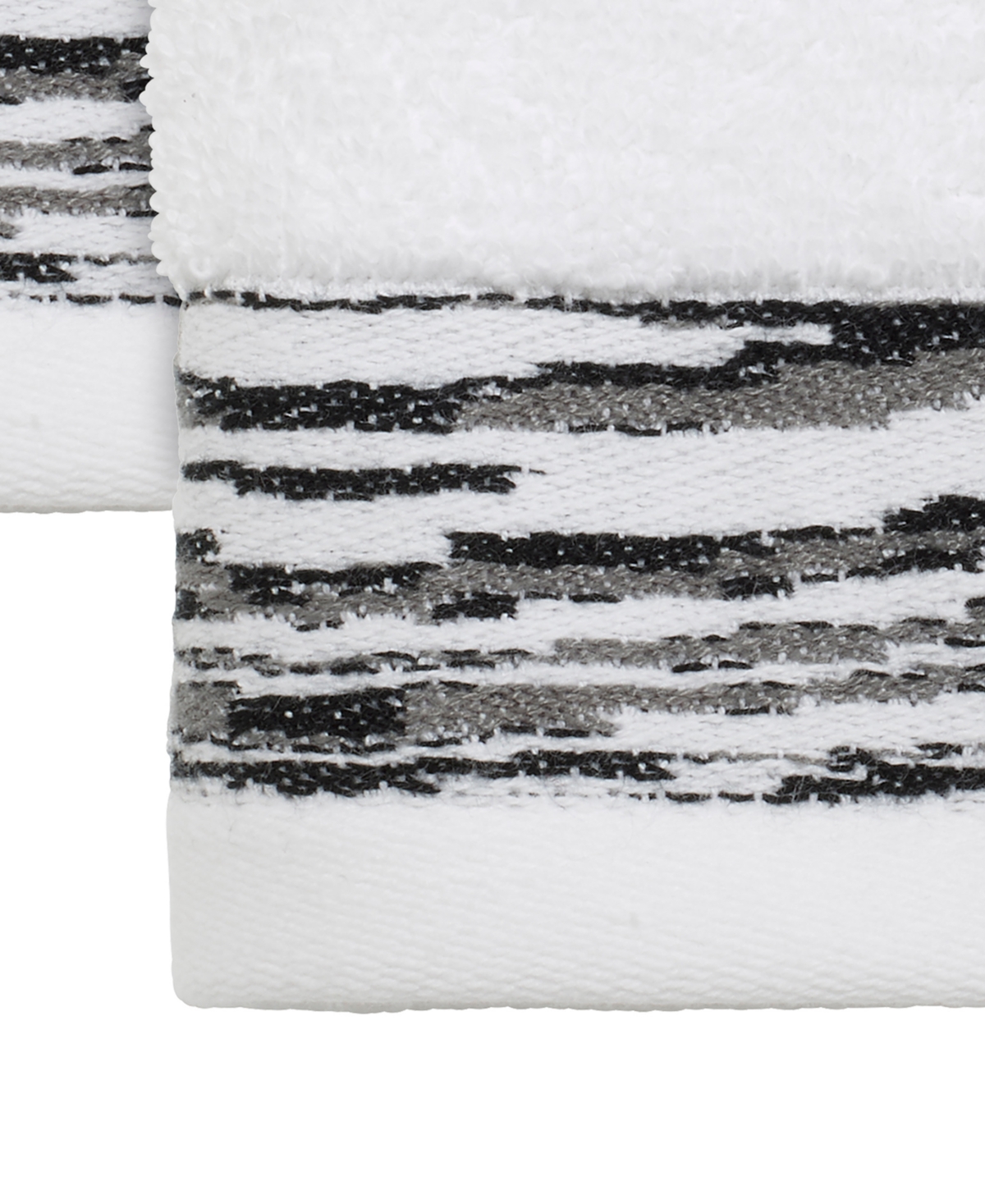 Nicole Miller Sydney 4-pc. Washcloths, 13" X 13" In White,blk