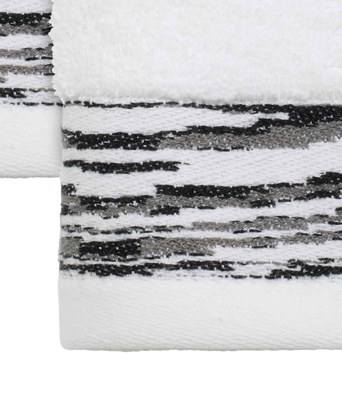 Shop Nicole Miller Sydney 4-pc. Washcloths, 13" X 13" In White,blk