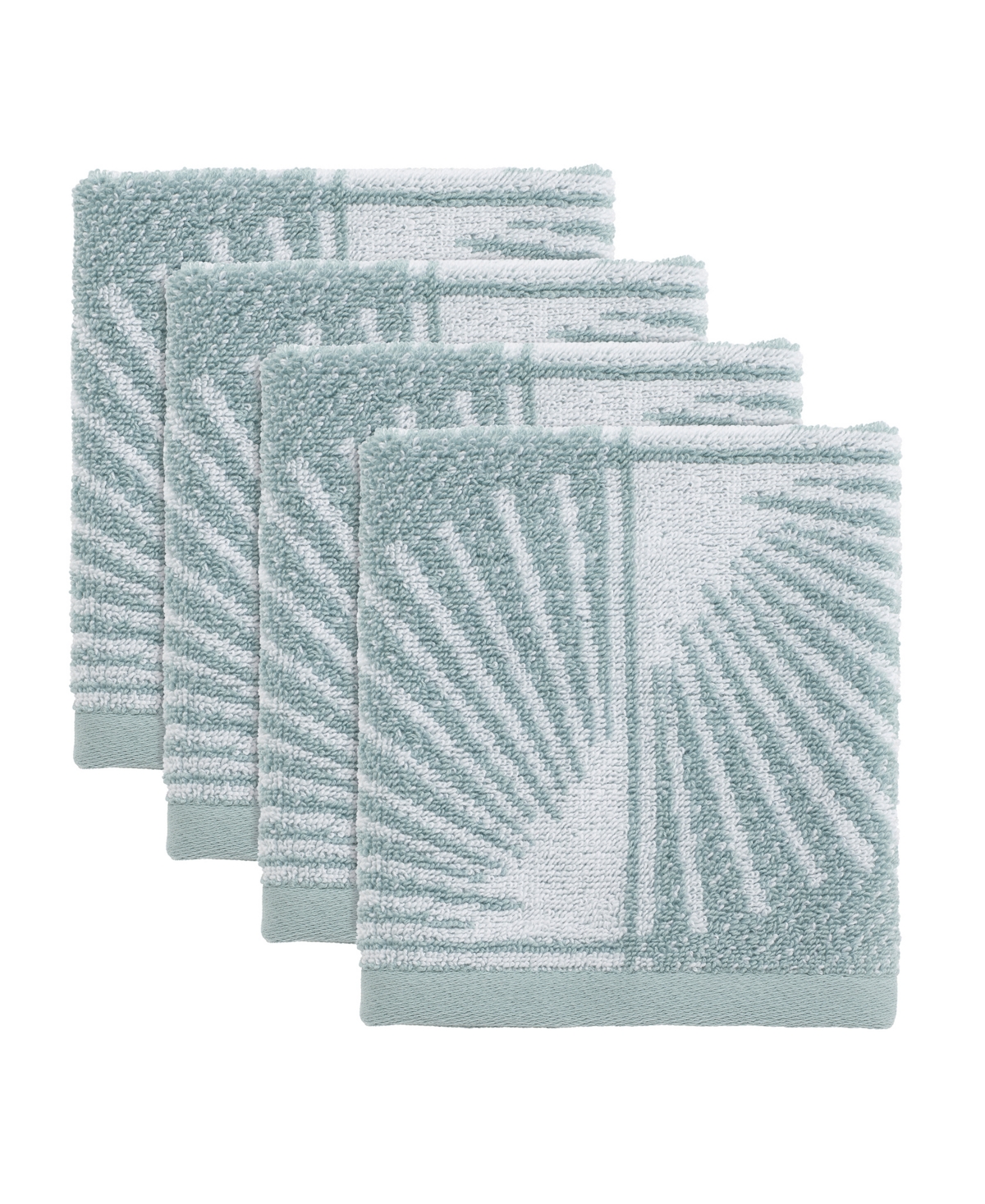 Shop Nicole Miller Kendall 4-pc. Washcloths, 13"x13" In Oasis