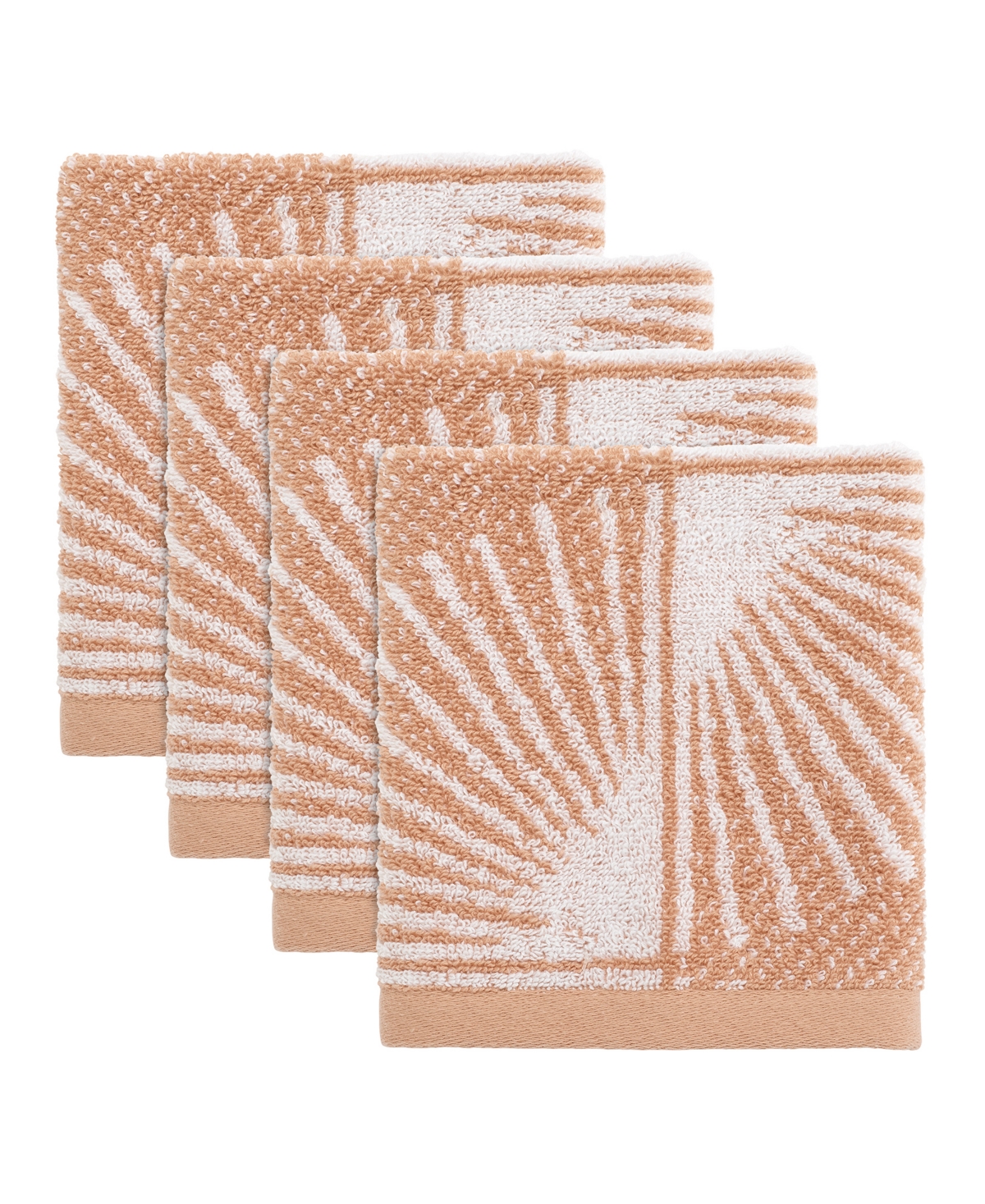 Shop Nicole Miller Kendall 4-pc. Washcloths, 13"x13" In Clay