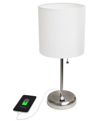 Oslo 19.5" Contemporary Bedside USB Port Feature Standard Metal Table Desk Lamp 